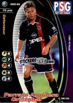 Figurina Parralo Aguilera Cristobal - Football Champions France 2001-2002 n. 186 - Wizards of The Coast