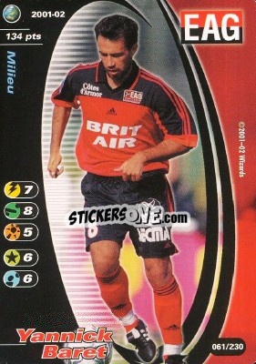 Figurina Yannick Baret - Football Champions France 2001-2002 n. 61 - Wizards of The Coast