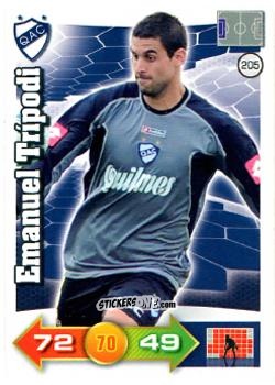 Figurina Emanuel Trípodi - El Gran Juego De Fùtbol 2012. Adrenalyn XL n. 205 - Panini