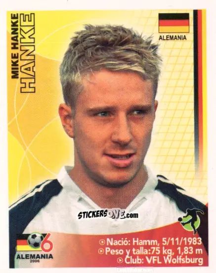 Cromo Mike Hanke - Mundial Alemania 2006 n. 26 - Navarrete