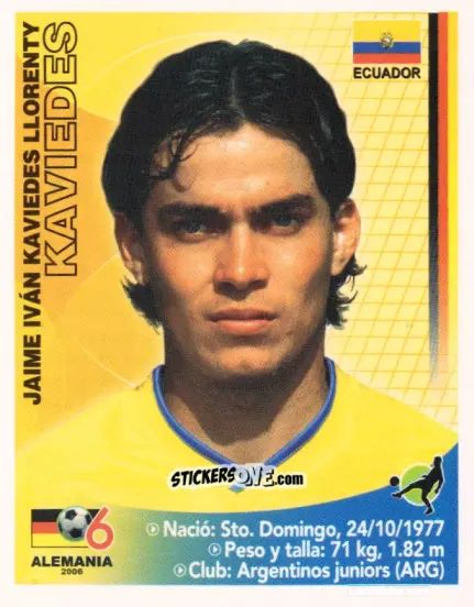 Cromo Iván Kaviedes - Mundial Alemania 2006 n. 40 - Navarrete
