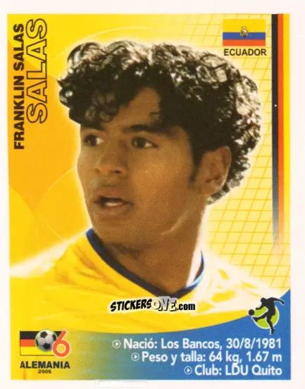 Cromo Franklin Salas - Mundial Alemania 2006 n. 44 - Navarrete