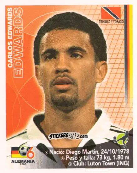 Cromo Carlos Edwards - Mundial Alemania 2006 n. 94 - Navarrete