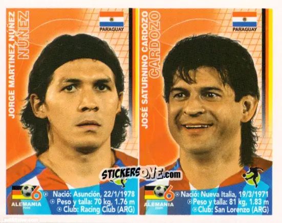 Figurina Jorge Núñez / José Cardozo - Mundial Alemania 2006 n. 106 - Navarrete