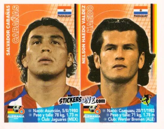 Cromo Salvador Cabañas / Nelson Haedo Valdez - Mundial Alemania 2006 n. 108 - Navarrete