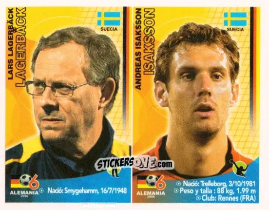 Cromo Lars Lagerbäck / Andreas Isaksson - Mundial Alemania 2006 n. 110 - Navarrete