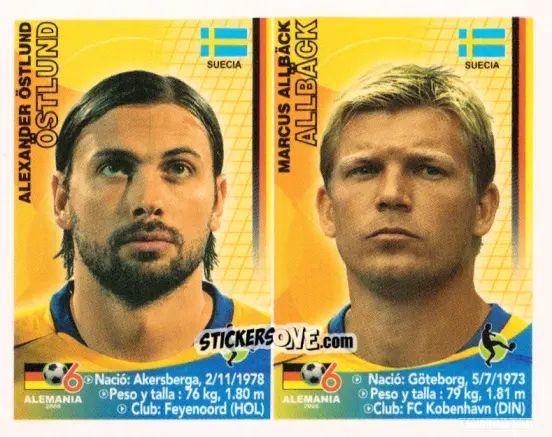 Sticker Alexander Östlund / Marcus Allbäck - Mundial Alemania 2006 n. 112 - Navarrete