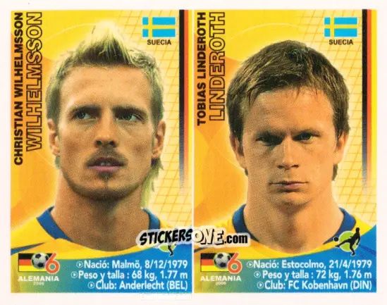 Figurina Christian Wilhelmsson / Tobias Linderoth - Mundial Alemania 2006 n. 113 - Navarrete