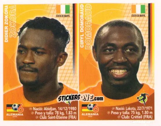 Cromo Didier Zokora / Cyril Domoraud - Mundial Alemania 2006 n. 169 - Navarrete