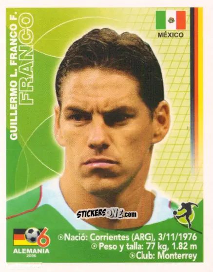 Cromo Francisco Palencia - Mundial Alemania 2006 n. 187 - Navarrete