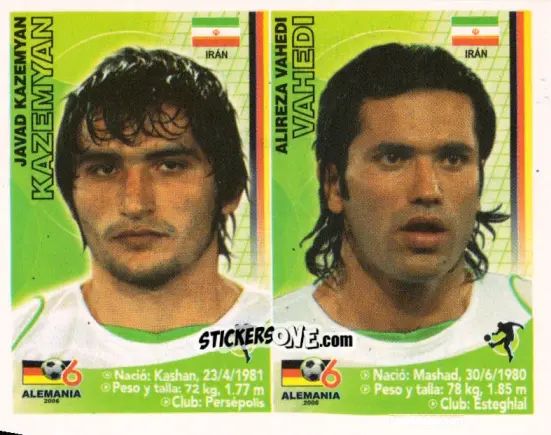 Cromo Javad Kazemian / Alireza Vahedi - Mundial Alemania 2006 n. 216 - Navarrete