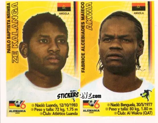 Cromo Zé Kalanga / Akwá - Mundial Alemania 2006 n. 222 - Navarrete
