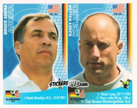 Figurina Bruce Arena / Kasey Keller - Mundial Alemania 2006 n. 263 - Navarrete