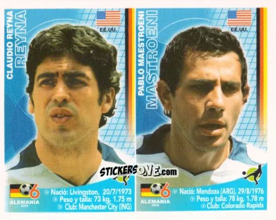 Figurina Claudio Reyna / Pablo Mastroeni - Mundial Alemania 2006 n. 267 - Navarrete