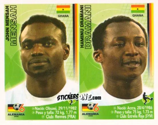 Cromo John Mensah / Haminu Draman - Mundial Alemania 2006 n. 274 - Navarrete