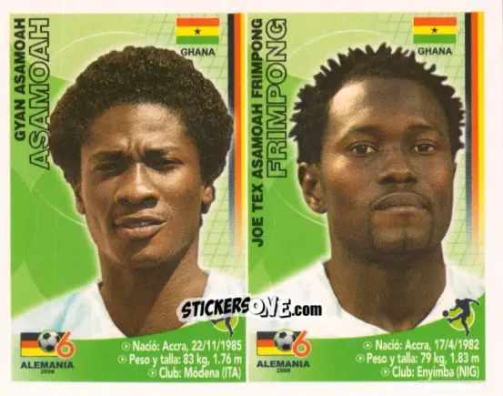 Cromo Asamoah Gyan / Asamoah Frimpong - Mundial Alemania 2006 n. 278 - Navarrete