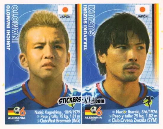 Cromo Junichi Inamoto / Takayuki Suzuki - Mundial Alemania 2006 n. 331 - Navarrete