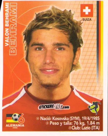 Cromo Valon Behrami - Mundial Alemania 2006 n. 368 - Navarrete