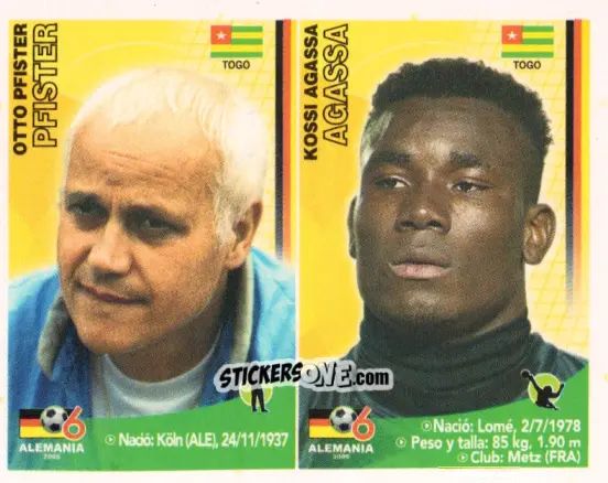 Figurina Otto Martin Pfister / Kossi Agassa - Mundial Alemania 2006 n. 371 - Navarrete