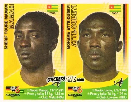 Cromo Cherif-Touré Mamam / Zanzan Atte-Oudeyi - Mundial Alemania 2006 n. 374 - Navarrete