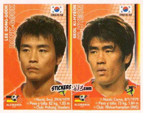 Figurina Lee Dong-Gook / Seol Ki-Hyeon - Mundial Alemania 2006 n. 386 - Navarrete