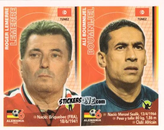 Figurina Roger Lemerre / Ali Boumnijel - Mundial Alemania 2006 n. 425 - Navarrete