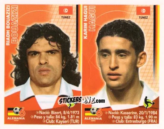Figurina Riadh Bouazizi / Karim Haggui - Mundial Alemania 2006 n. 427 - Navarrete
