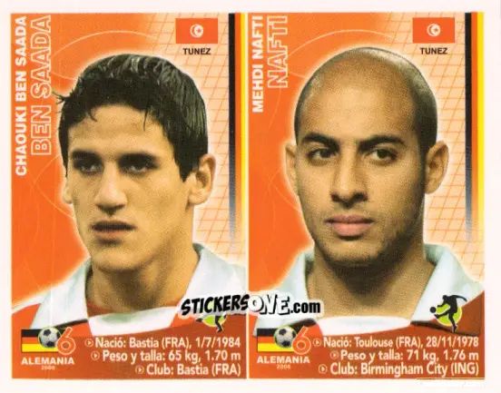 Figurina Chaouki Ben Saada / Mehdi Nafti - Mundial Alemania 2006 n. 430 - Navarrete
