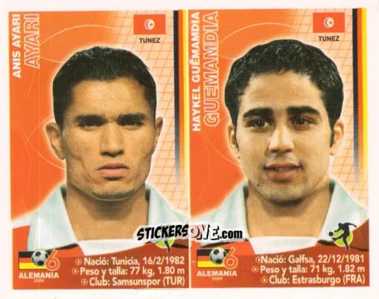 Cromo Anis Ayari / Haykel Guemamdia - Mundial Alemania 2006 n. 432 - Navarrete