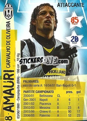 Figurina Amauri - Juventus. I Piu Forti Siamo Noi n. 27 - Edibas