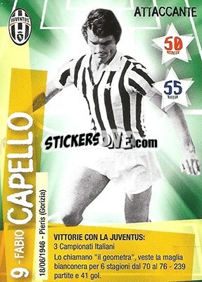 Figurina Fabio Capello - Juventus. I Piu Forti Siamo Noi n. 64 - Edibas