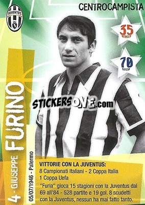 Cromo Giuseppe Furino - Juventus. I Piu Forti Siamo Noi n. 72 - Edibas