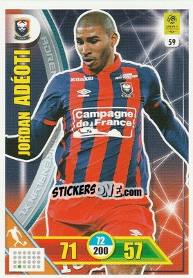 Figurina Jordan Adéoti - FOOT 2017-2018. Adrenalyn XL n. 59 - Panini