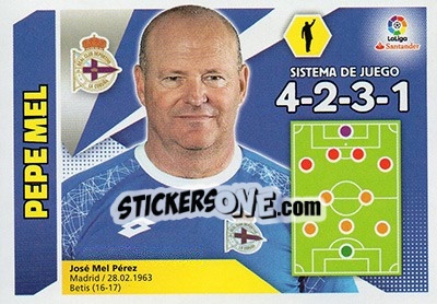 Cromo ENTRENADOR DEPORTIVO - Pepe Mel (14) - Liga Spagnola 2017-2018 n. 14 - Colecciones ESTE