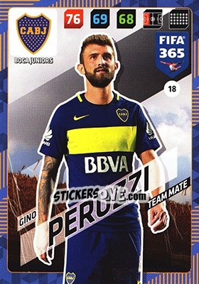 Figurina Gino Peruzzi - FIFA 365: 2017-2018. Adrenalyn XL n. 18 - Panini