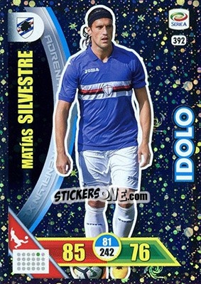 Cromo Matías Silvestre - Calciatori 2017-2018. Adrenalyn XL n. 392 - Panini