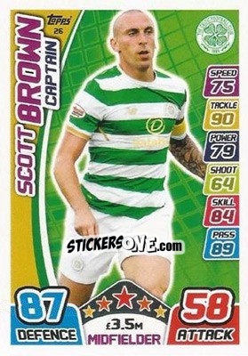 Figurina Scott Brown - SPFL 2017-2018. Match Attax n. 26 - Topps