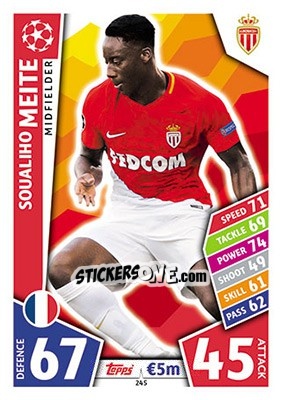 Figurina Soualiho Meite - UEFA Champions League 2017-2018. Match Attax n. 245 - Topps