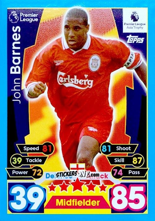 Figurina John Barnes - English Premier League 2017-2018. Match Attax n. PLAT2 - Topps