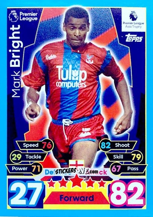 Figurina Mark Bright - English Premier League 2017-2018. Match Attax n. PLAT8 - Topps