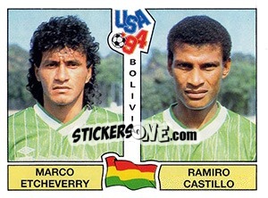 Cromo Marco Etcheverry / Ramiro Castillo - FIFA World Cup USA 1994. Dutch version n. 191 - Panini