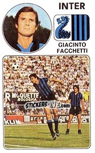 Cromo Giacinto Facchetti - Calciatori 1976-1977 n. 107 - Panini