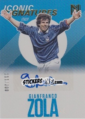 Figurina Gianfranco Zola - Nobility Soccer 2017-2018 n. IS-GZO - Panini
