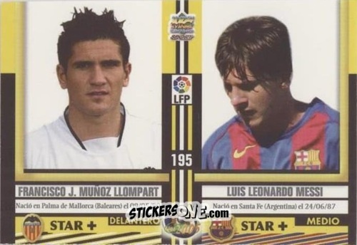 Cromo Xisco / Messi / Cancela / Borja - Top Liga 2004-2005 n. 195 - Mundicromo