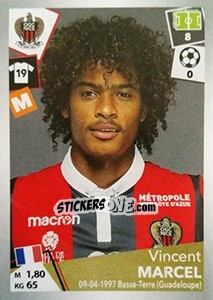 Figurina Vincent Marcel - FOOT 2017-2018 n. 349 - Panini