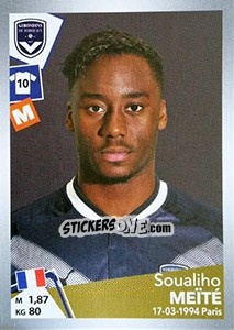 Figurina Soualiho Meïté - FOOT 2017-2018 n. T9 - Panini