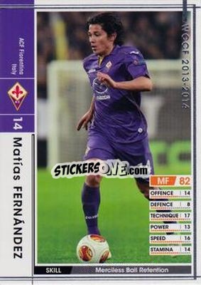 Cromo Matias Fernandez - Sega World Club Champion Football 2013-2014 n. 123 - Panini