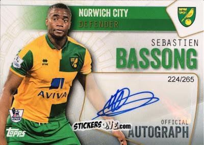 Cromo Sebastien Bassong - Premier Club 2015-2016 n. A-SB - Topps