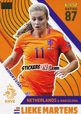 Figurina Lieke Martens - Football Cards 2018 n. 92 - Kickerz