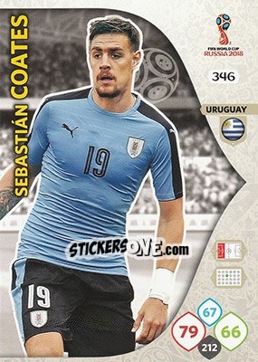 Sticker Sebastián Coates - FIFA World Cup 2018 Russia. Adrenalyn XL n. 346 - Panini